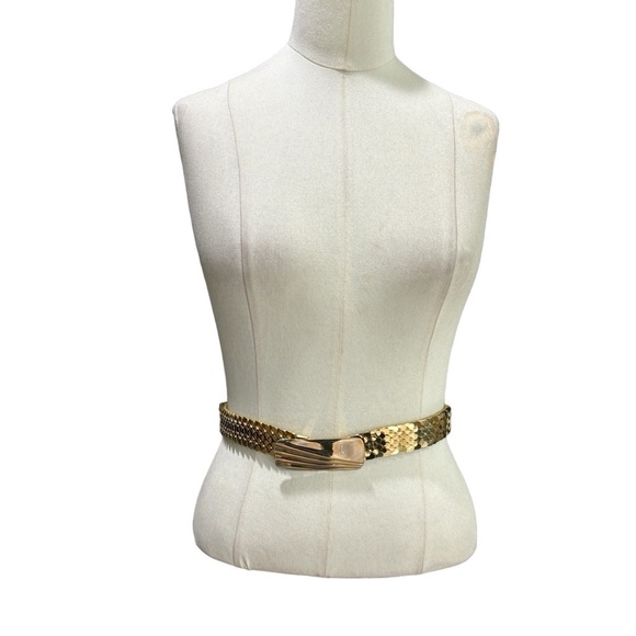 Vintage 70’s 80’s shiny gold link stretchy slinky belt - Picture 10 of 10